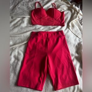Fashion Nova Pink Biker short set